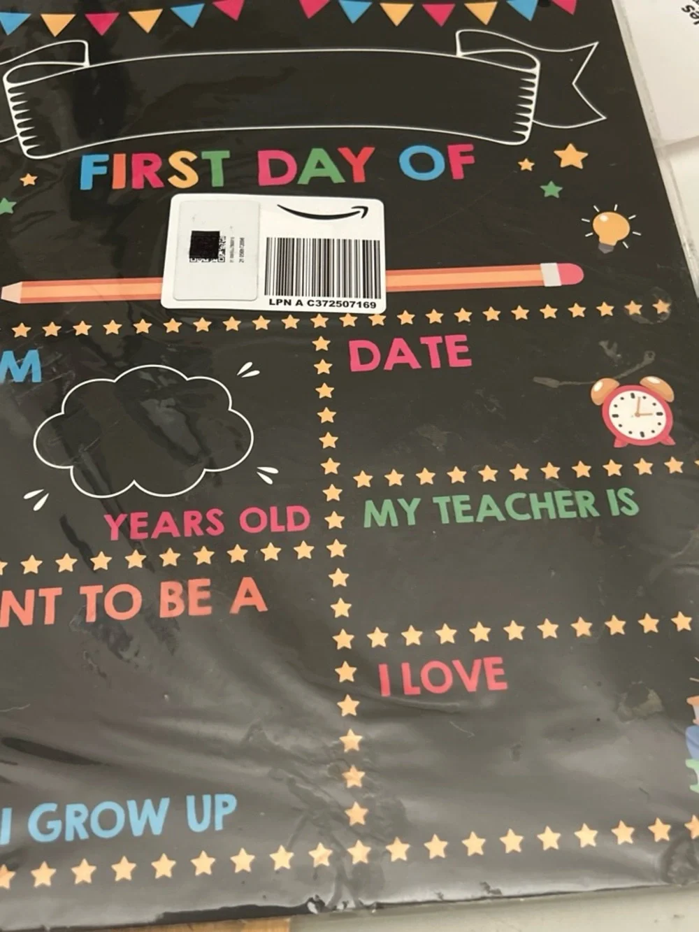 Chalkboard-Style First Day of School Sign - Black